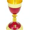 Church Articles Living Words | Chalice & Paten Set -Red And Gold- Chn5