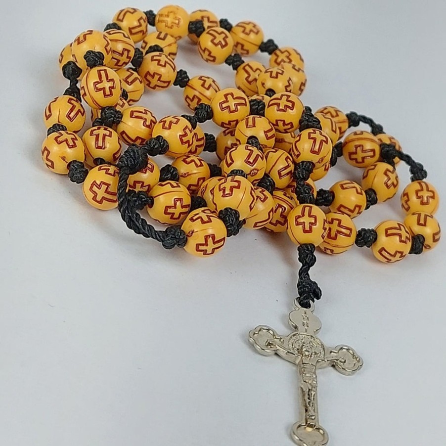 Catholic Statues Living Words | 6Mm Cross Beadsthread Rosary With Metal Crucifix-Wood-R103