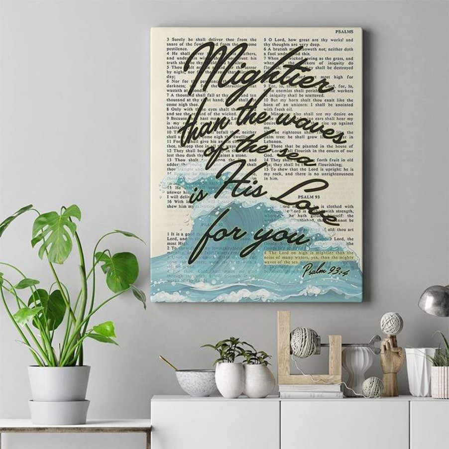 Christian Wall Decor Living Words | Mightier Than The Waves