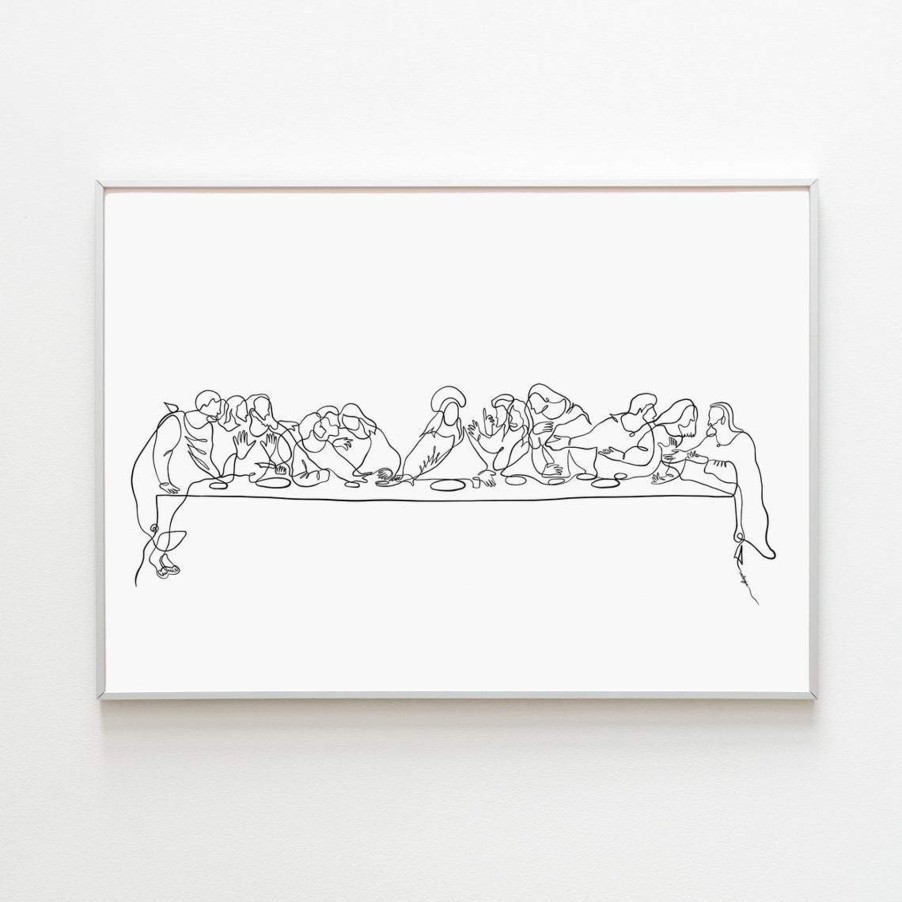 Christian Wall Decor Living Words | Last Supper - Line Art