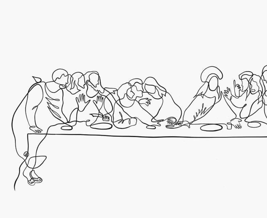 Christian Wall Decor Living Words | Last Supper - Line Art