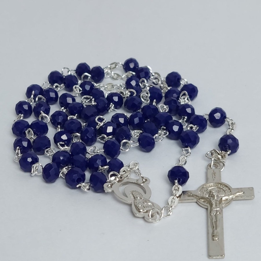 Catholic Statues Living Words | Crystal Wire Rosary-Blue-R127