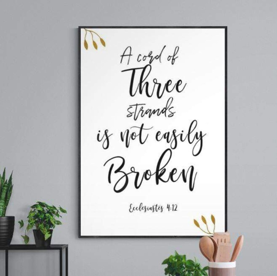 Christian Wall Decor Living Words | A Cord Of Three Strands