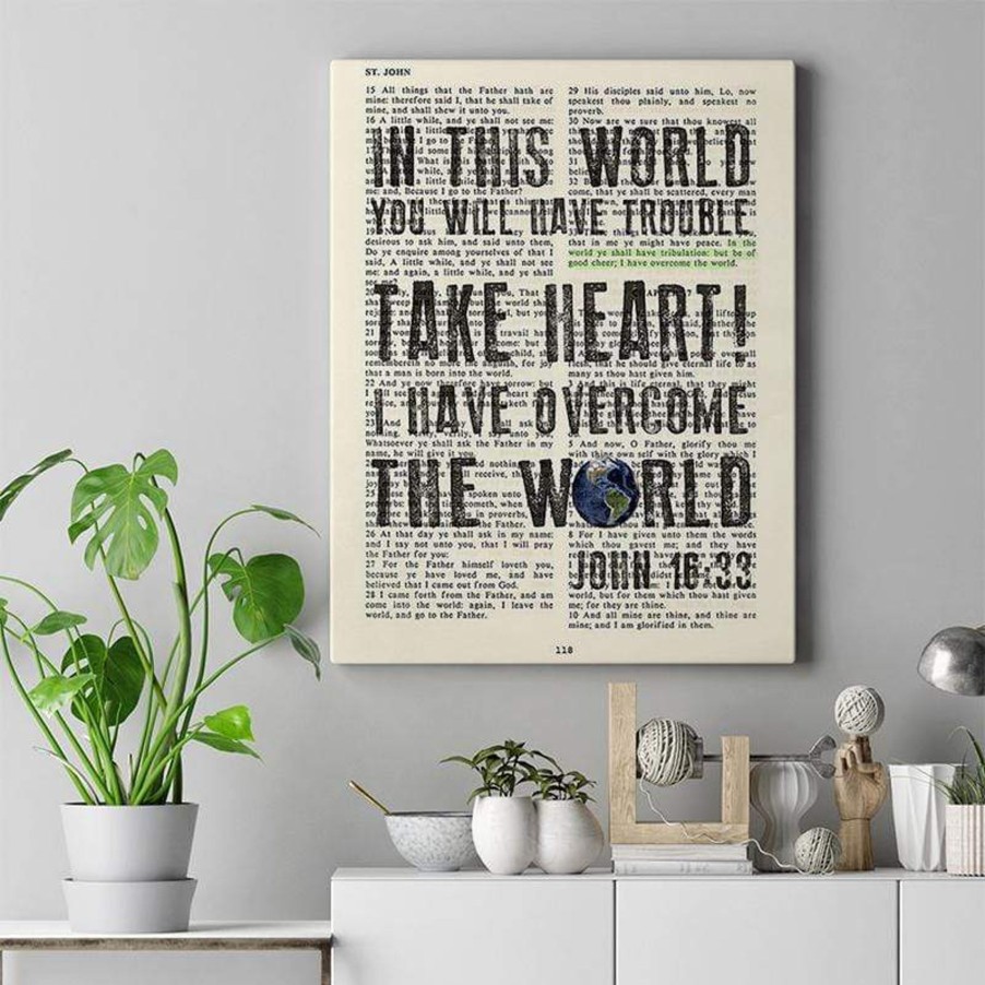 Christian Wall Decor Living Words | Take Heart! I Have Overcome The World