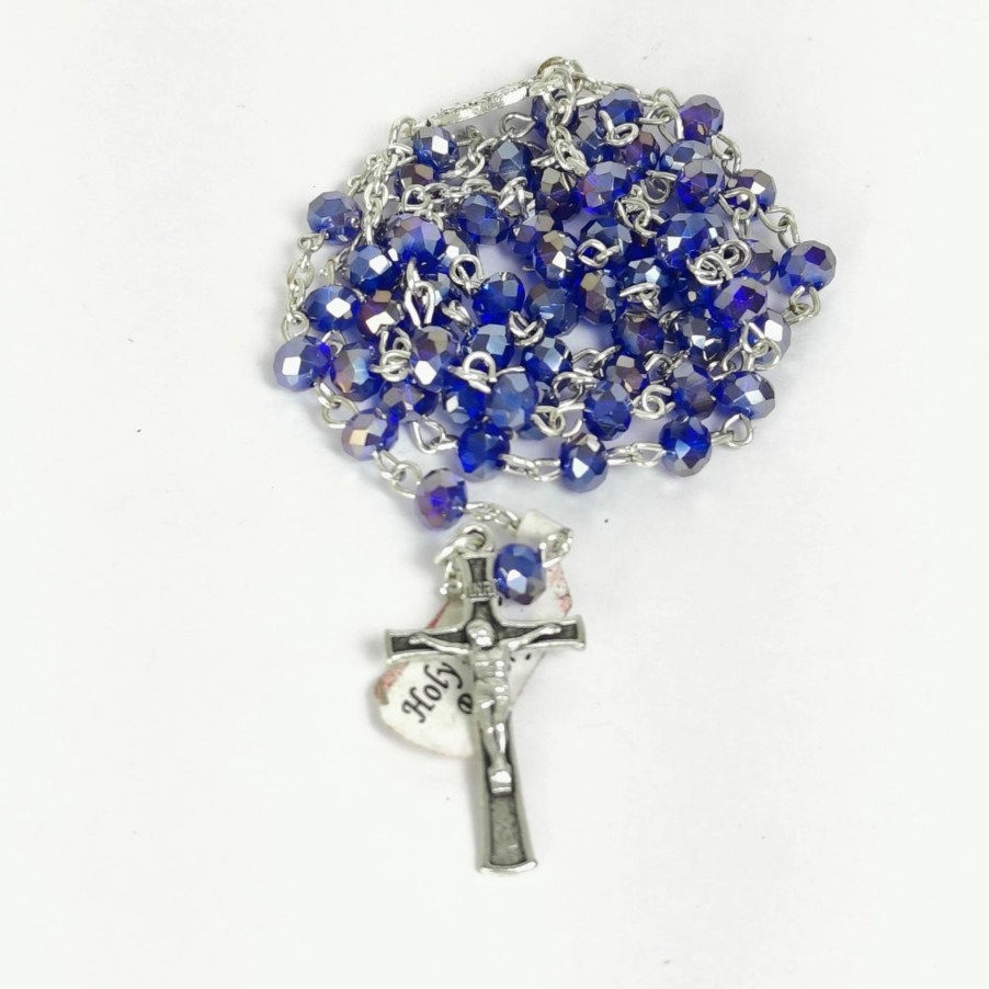 Catholic Statues Living Words | Cutting Stone Rosary Blue-R141