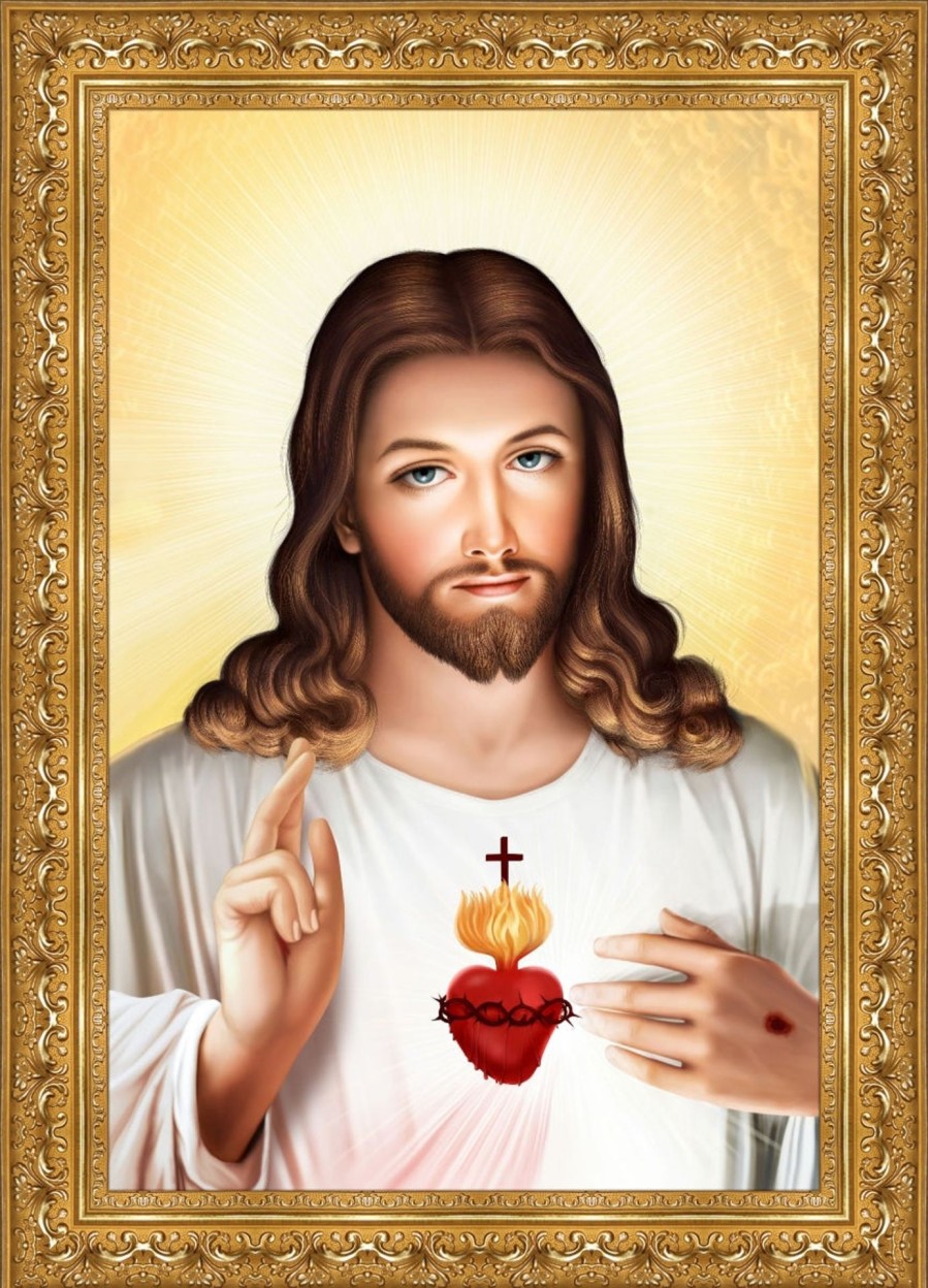 Christian Wall Decor Living Words | Sacred Heart — Religidisplay