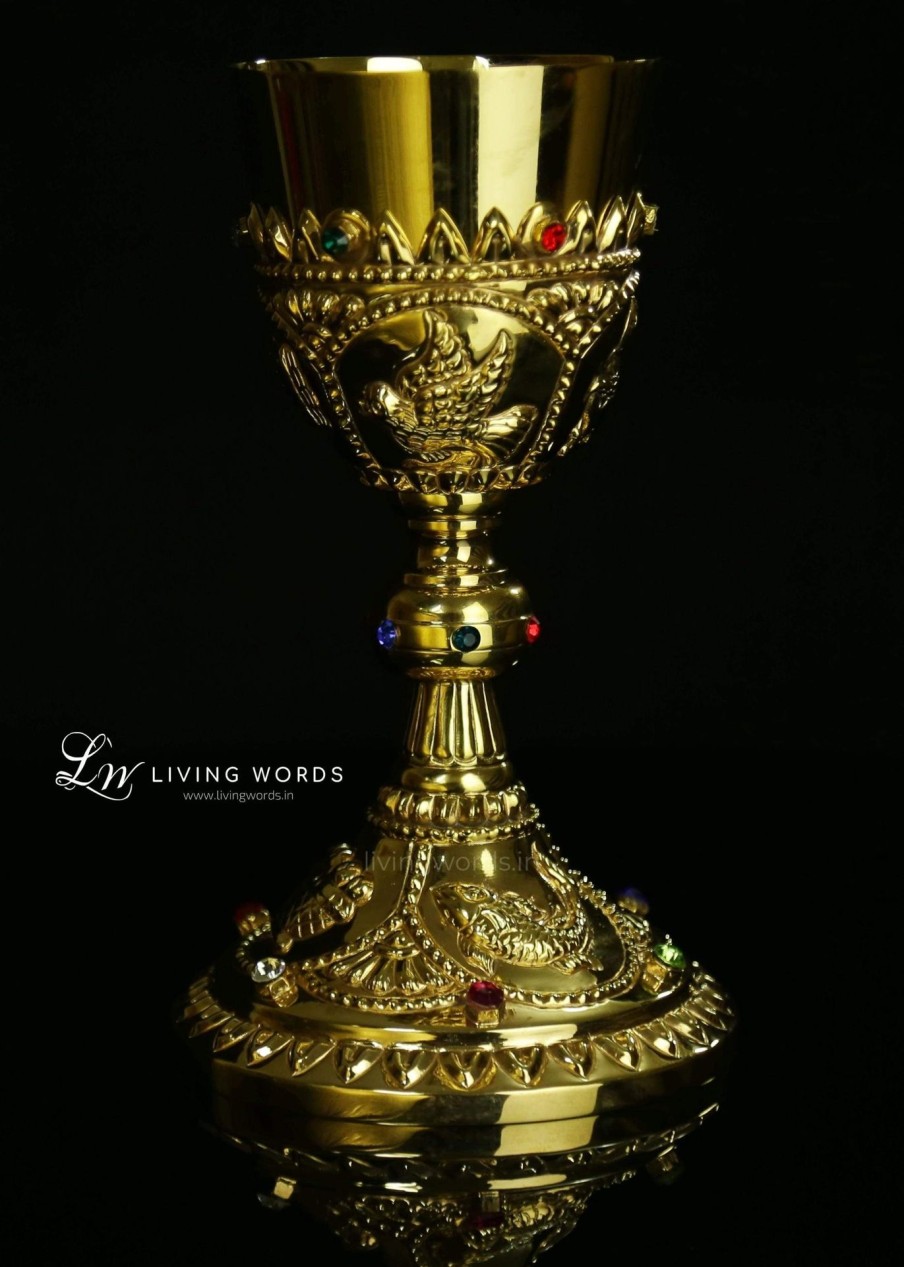 Church Articles Living Words | Chalice & Paten Set - Ornate Model