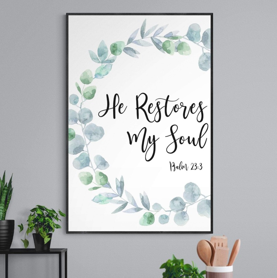 Christian Wall Decor Living Words | He Restores My Soul