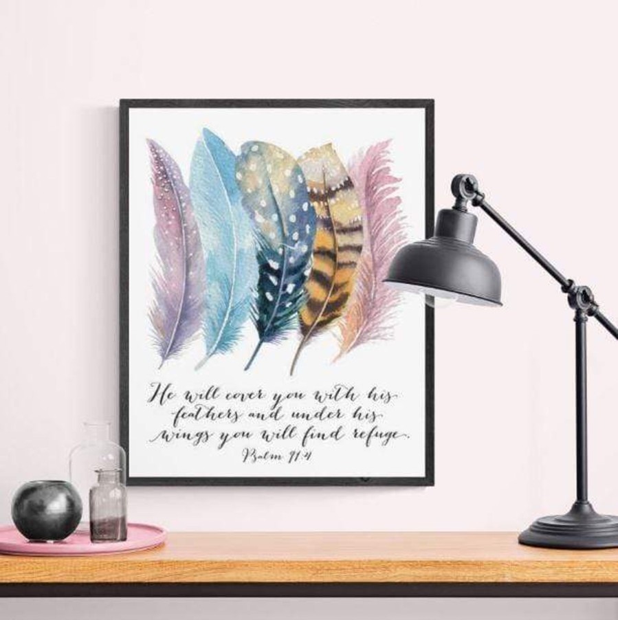 Christian Wall Decor Living Words | He Will Cover You